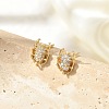 Brass Micro Pave Clear Cubic Zirconia Stud Earrings EJEW-R016-26G-07-1