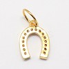 CZ Brass Micro Pave Cubic Zirconia Horse Shoe Charms X-ZIRC-L018-13G-2