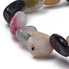 Natural Multicolor Tourmaline Stretch Beaded Bracelets BJEW-K213-C15-3