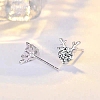 Anti-Tarnish 925 Sterling Silver with Moissanite Rhinestone Stud Earrings AJEW-U007-04P-3