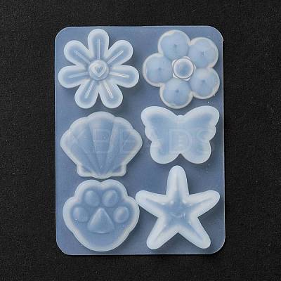 Flower & Shell & Starfish & Paw Print & Butterfly Silicone Molds DIY-P059-07-1