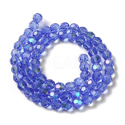 Electroplate Transparent Glass Beads Strands LS-EGLA-A035-T8mm-L14-1