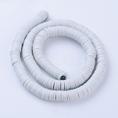 Flat Round Handmade Polymer Clay Beads CLAY-R067-8.0mm-39-1