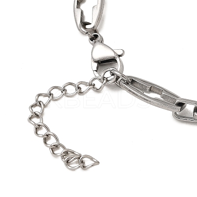 304 Stainless Steel Hollow Cross-Linked Chain Bracelets for Men BJEW-JB12294-02-1