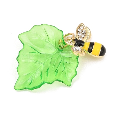 Transparent Resin with Alloy & Enamel Pendants RE-CBA19D0-05B-1