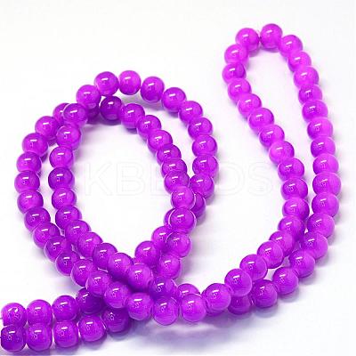 Baking Paint Imitation Jade Glass Round Bead Strands DGLA-Q021-10mm-27-1