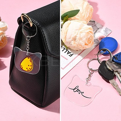 30Pcs Iron Split Key Rings with Chain DIY-YW0009-02-1