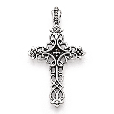 Tibetan Style Alloy Cross Gothic Pendants LS-X-TIBEP-371-AS-LF-1