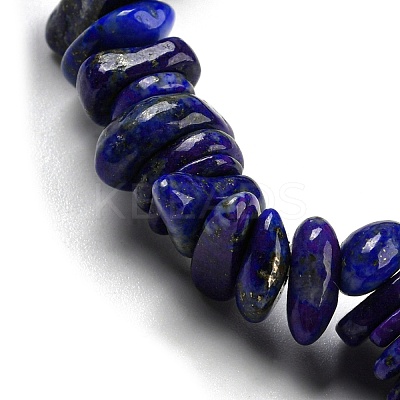 Natural Lapis Lazuli Chip Beaded Stretch Bracelet G-H294-01B-03B-1