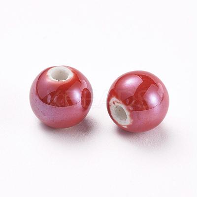 Glazed Porcelain Beads PORC-D001-8mm-15-1