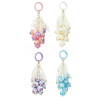 Resin Beaded Keychains HJEW-JM01065-1