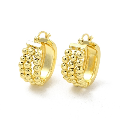 Brass Rotating Beaded Hoop Earrings for Anxiety Stress Relief Jewelry EJEW-E273-20LG-1