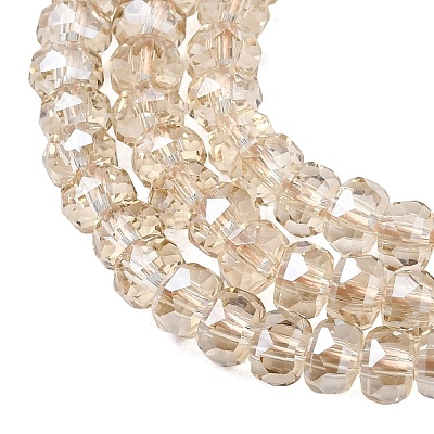 Electroplate Glass Beads Strands GLAA-Q105-03T-1