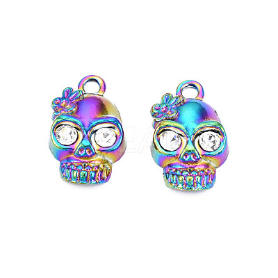 Rainbow Color Alloy Pendant Rhinestone Settings PALLOY-T054-156-1