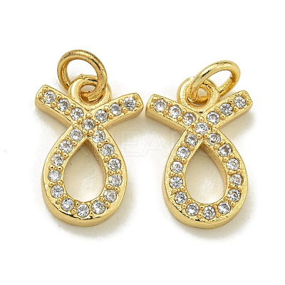 Rack Plating Brass Micro Pave Cubic Zirconia Pendants KK-K386-02I-G-1