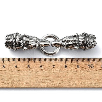 Tibetan Style 304 Stainless Steel Spring Gate Rings FIND-Z046-03AS-03-1