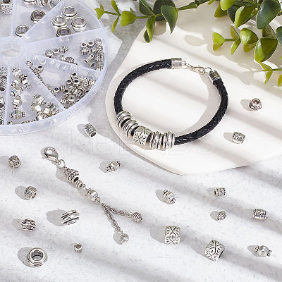 196Pcs 10 Style Tibetan Style Alloy Beads FIND-NB0003-78-1