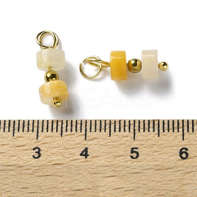 Natural Topaz Jade Disc Beaded Pendants STAS-C120-03G-02-1