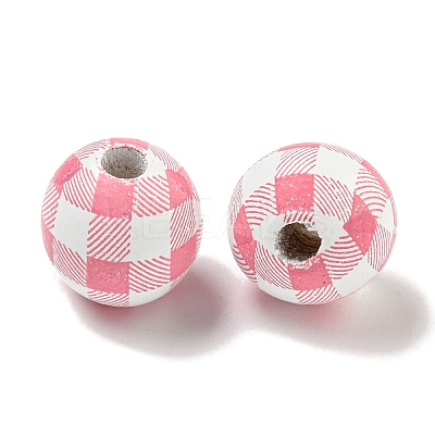 Printed Wood European Beads WOOD-G022-13N-1
