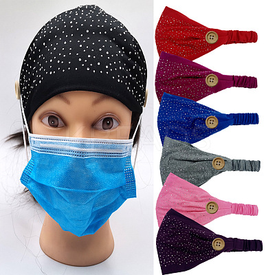 Cotton Elastic Headbands for Girls OHAR-S197-068-1