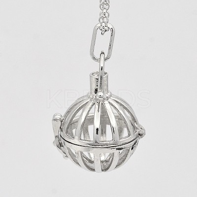Hollow Brass Cage Pendants X-KK-D414-06-NR-1