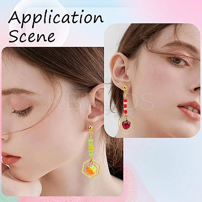 16Pcs 4 Style Brass Enamel Pendants FIND-CN0001-25-1