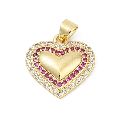 Brass Micro Pave Cubic Zirconia Pendants KK-D317-085G-1