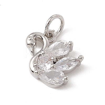 Brass Micro Pave Cubic Zirconia Charms ZIRC-F132-09P-1