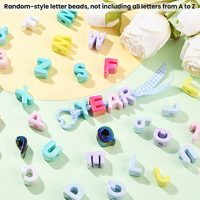 50Pcs UV Plating Opaque Acrylic Beads TACR-SP0001-38-1