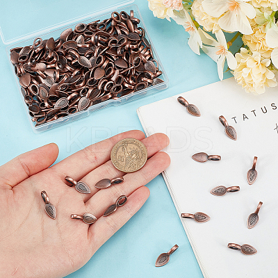 200Pcs Tibetan Style Alloy Glue-on Flat Pad Bails FIND-GO0002-98AB-1