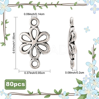 80Pcs Tibetan Style Alloy Connector Charms FIND-YW0008-29-1