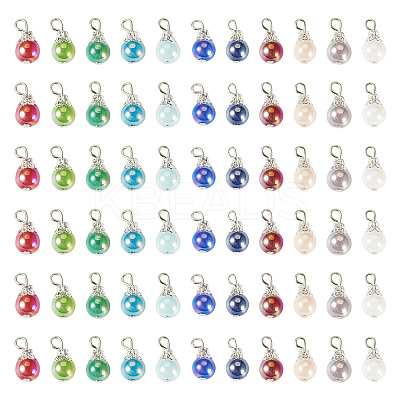 110Pcs 11 Colors Glass Pendants PALLOY-TAC0299-1