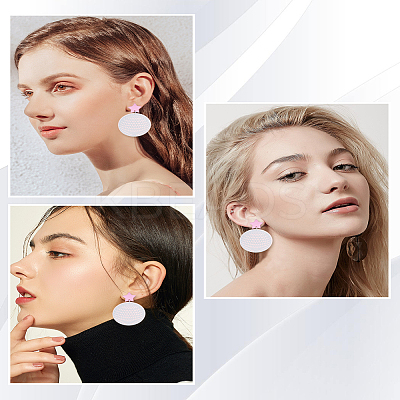 2 Pairs Disco Ball Acrylic Dangle Stud Earrings for Women EJEW-LP0001-53-1
