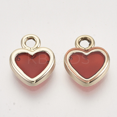 Light Gold Plated Alloy Charms X-ENAM-T009-10A-1