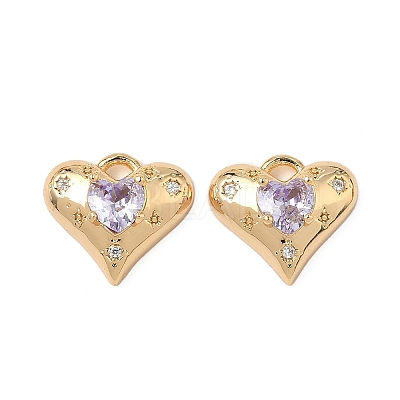 Brass Micro Pave Cubic Zirconia Pendants KK-S531-10G-1