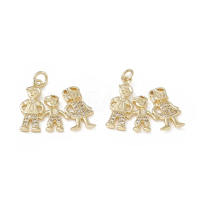 Brass Micro Pave Cubic Zirconia Pendants KK-E068-VB117-1