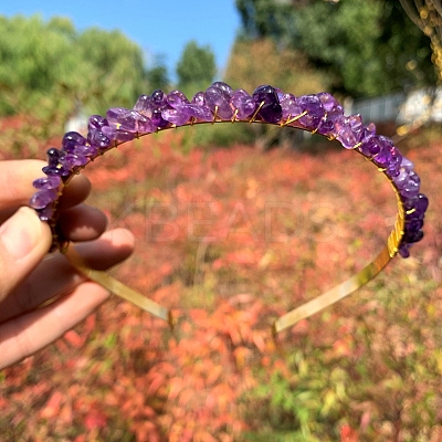 Natural Amethyst Hair Bands PW-WGC1C33-43-1