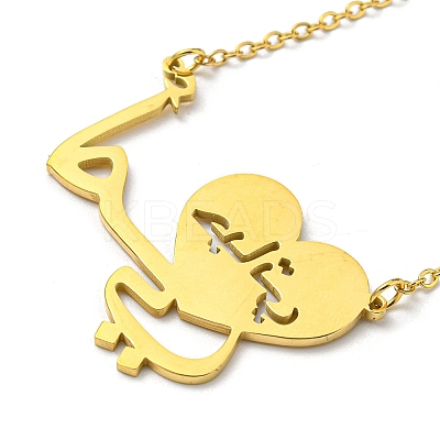 304 Stainless Steel Pendant Necklaces NJEW-Z025-08G-1