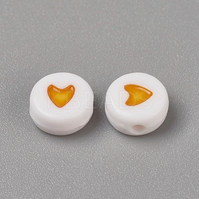 Acrylic Enamel Beads OACR-WH0003-04H-1