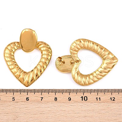 304 Stainless Steel Hollow Heart Stud Earrings EJEW-I320-19G-1