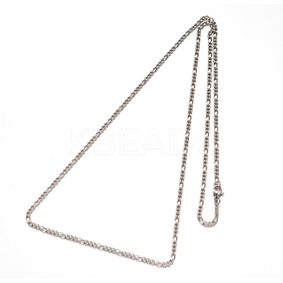 Non-Tarnish 304 Stainless Steel Figaro Chains Necklaces NJEW-G310-02P-1