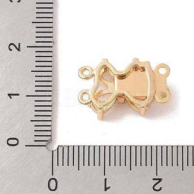 Golden Brass Micro Pave Cubic Zirconia Box Clasps KK-B100-038G-01-1