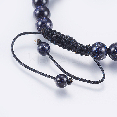Adjustable Nylon Cord Braided Bead Bracelets BJEW-F308-55F-1