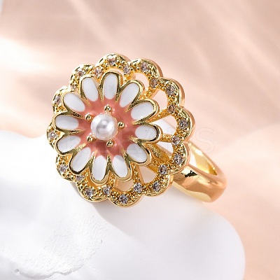 Dasiy Rotatable Open Cuff Rings for Women LS-RJEW-C118-06G-1