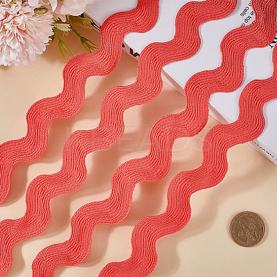 10 Yards Polyester Wavy Fringe Trim Ribbon OCOR-GF0004-25G-1