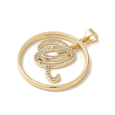 Brass Micro Pave Cubic Zirconia Pendants KK-C058-12A-G-1