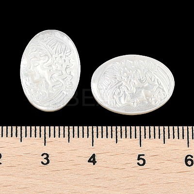 Natural White Shell Carved Cabochons SSHEL-I026-02A-03-1