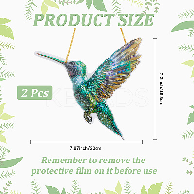 Acrylic Bird Hanging Suncatchers HJEW-WH20021-02D-1