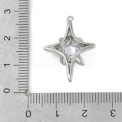Brass Micro Pave Clear Cubic Zirconia Pendants KK-Z078-30P-1