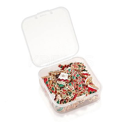 50Pcs 5 Style Christmas Theme Alloy Enamel Pendants ENAM-LS0001-49-RS-1